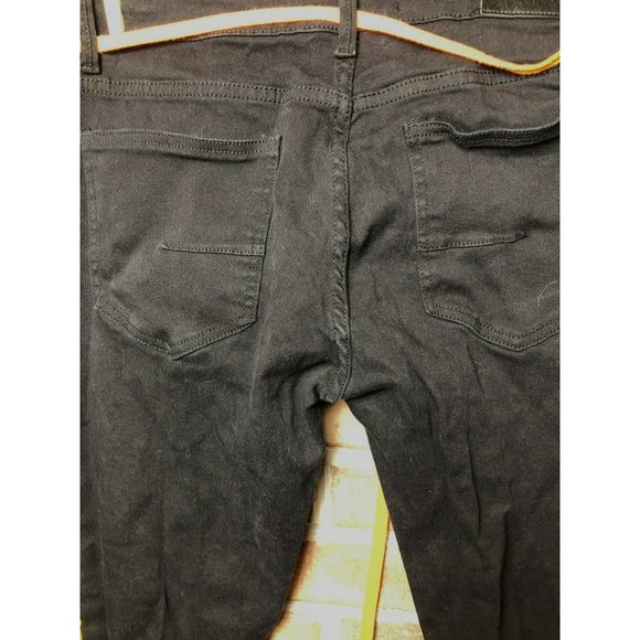 KDNK Men's Sz 32 Stretch Destroyed Knee, Ankle Zip, Black w/Orange Stripe & Draw - Picture 6 of 8